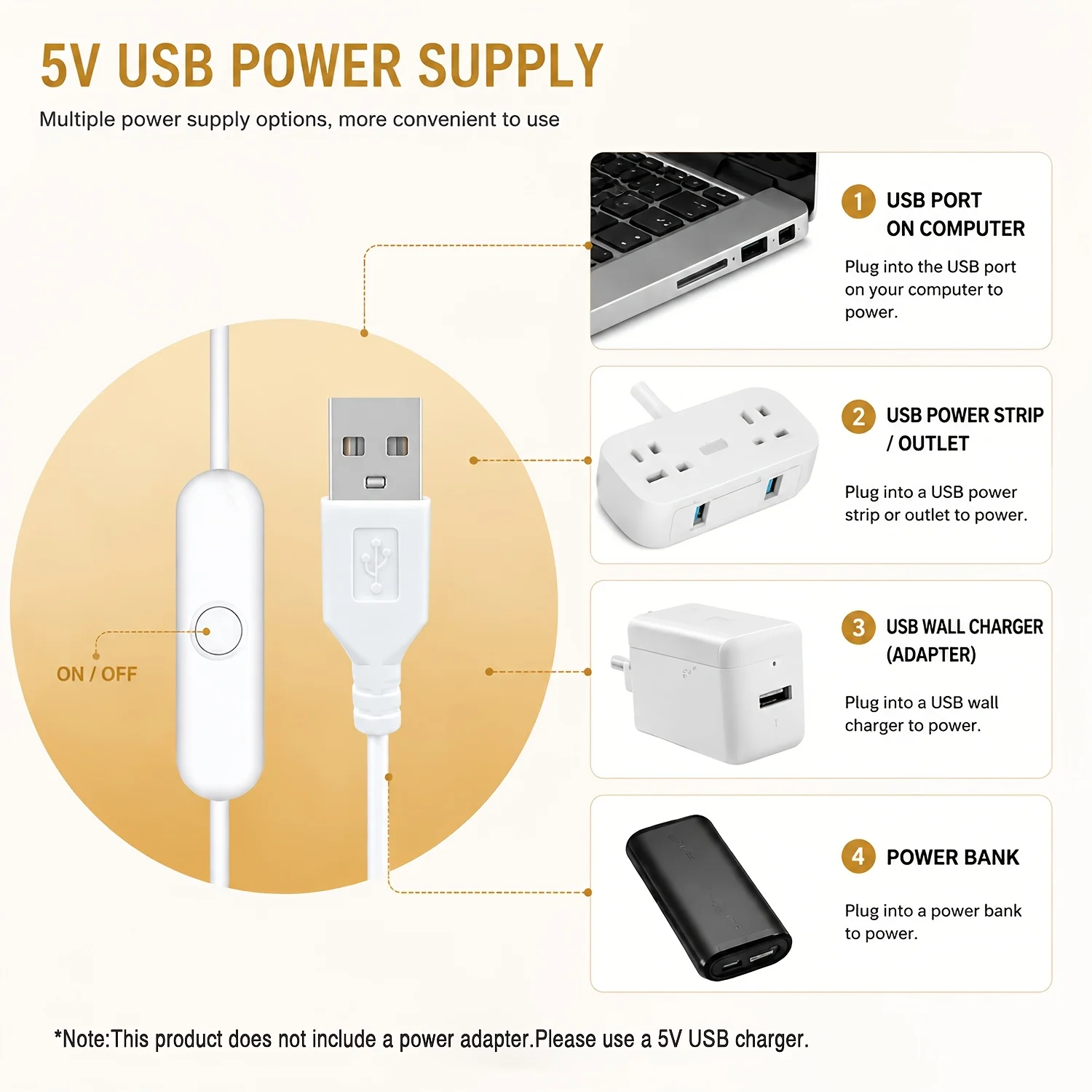 USB-knopbediening, 2835 LED-st - Outdoor Use Power Strip recensie en prijs